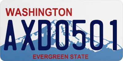 WA license plate AXD0501