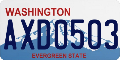 WA license plate AXD0503