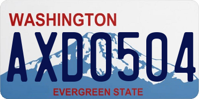 WA license plate AXD0504