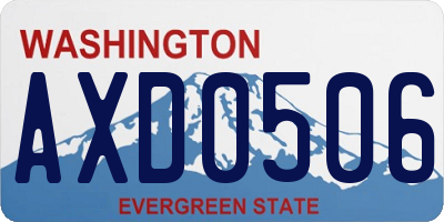 WA license plate AXD0506