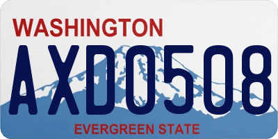 WA license plate AXD0508