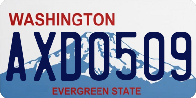WA license plate AXD0509