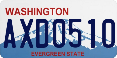 WA license plate AXD0510