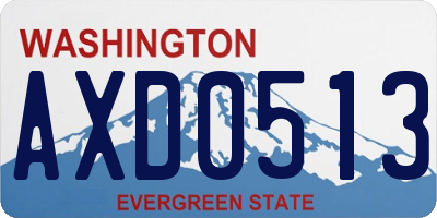 WA license plate AXD0513