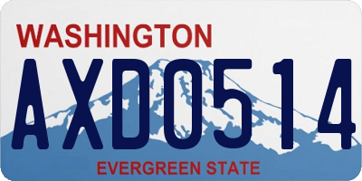 WA license plate AXD0514