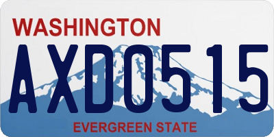 WA license plate AXD0515