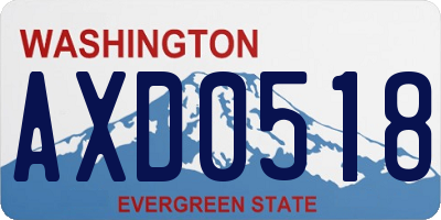 WA license plate AXD0518