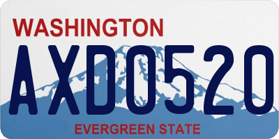WA license plate AXD0520