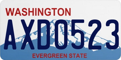 WA license plate AXD0523