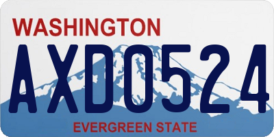 WA license plate AXD0524
