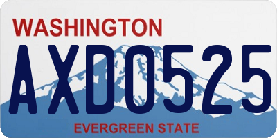WA license plate AXD0525
