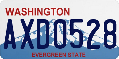 WA license plate AXD0528