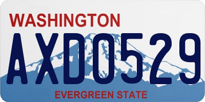 WA license plate AXD0529