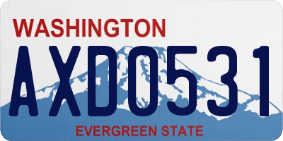 WA license plate AXD0531