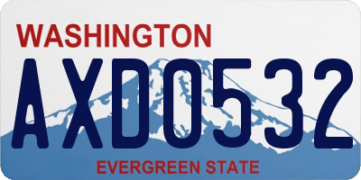 WA license plate AXD0532
