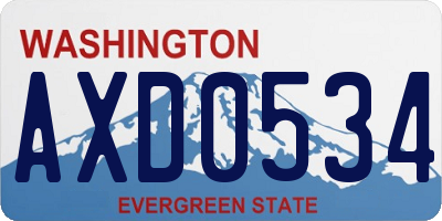 WA license plate AXD0534