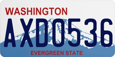WA license plate AXD0536