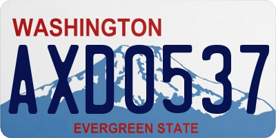 WA license plate AXD0537