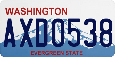 WA license plate AXD0538