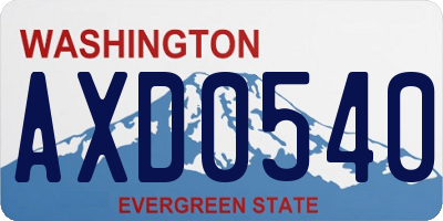WA license plate AXD0540