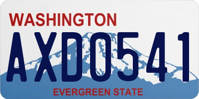 WA license plate AXD0541