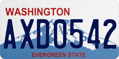 WA license plate AXD0542