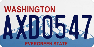 WA license plate AXD0547