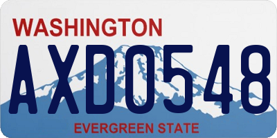 WA license plate AXD0548