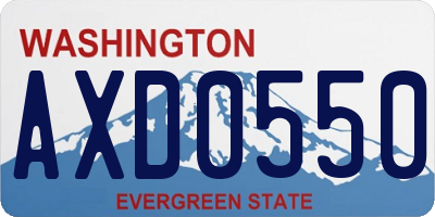 WA license plate AXD0550