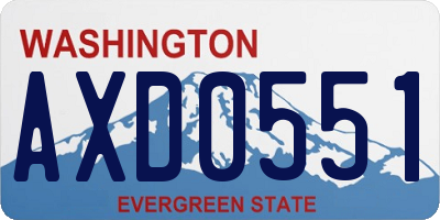 WA license plate AXD0551