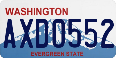 WA license plate AXD0552