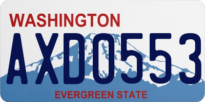 WA license plate AXD0553