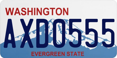 WA license plate AXD0555