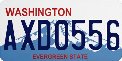 WA license plate AXD0556