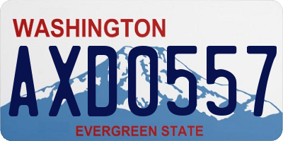 WA license plate AXD0557