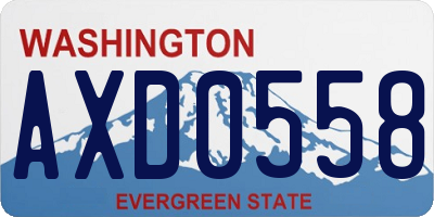 WA license plate AXD0558