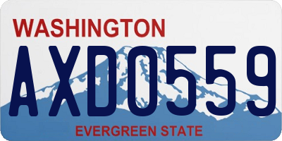 WA license plate AXD0559