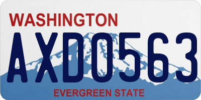 WA license plate AXD0563