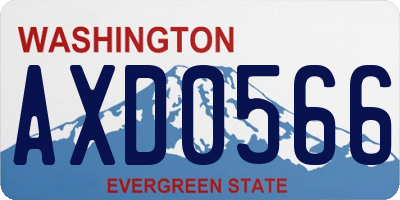 WA license plate AXD0566