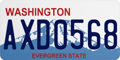 WA license plate AXD0568