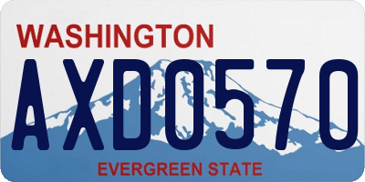 WA license plate AXD0570