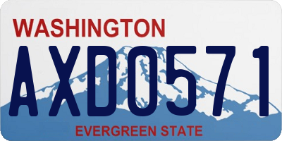WA license plate AXD0571