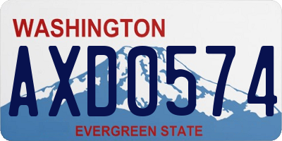 WA license plate AXD0574