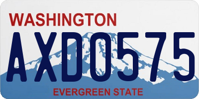 WA license plate AXD0575