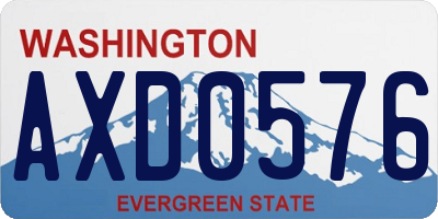WA license plate AXD0576