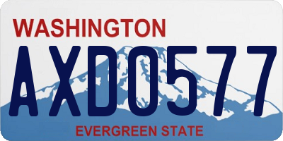 WA license plate AXD0577