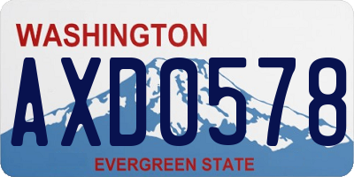 WA license plate AXD0578