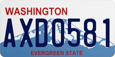 WA license plate AXD0581