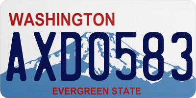 WA license plate AXD0583