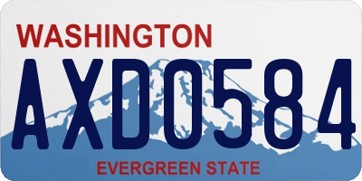 WA license plate AXD0584